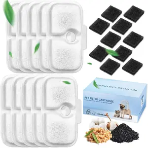 10 Pack Replacement / Fountain Filters Compatible with 2.5L/84oz Dockstream  Fountain PLWF005/PLWF115/PLWF105,10 Pack Triple Action Pet Fountain Filter and Pre-Filter Sponges