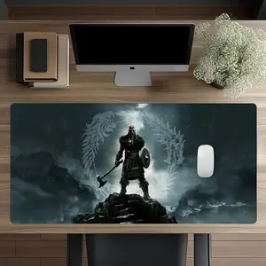 [Sale off up to 65%][Free Ship] Viking Gaming Desk Mat, Medieval Fantasy Mouse Pad, Northman, Viking Warrior, Epic Fantasy, Dragon Borne, Gift For Gamers, Nordic Style.
