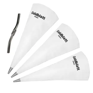 Goldblatt 4 Packs Tile Grout Masonry Mortar Bag Set, Includes 3 Packs Tear Puncture Resistant Grout Bag & 1 Pack Brick Jointer for Tile Installation Work