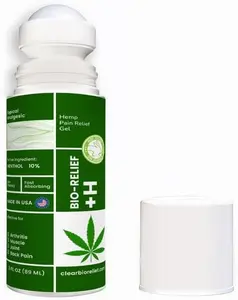 Fast Acting Hemp Pain Relief Gel Menthol - Cooling opical Analgesic Roll-on - Arthritis, Muscle, Joint, Back Pain Relief Cream