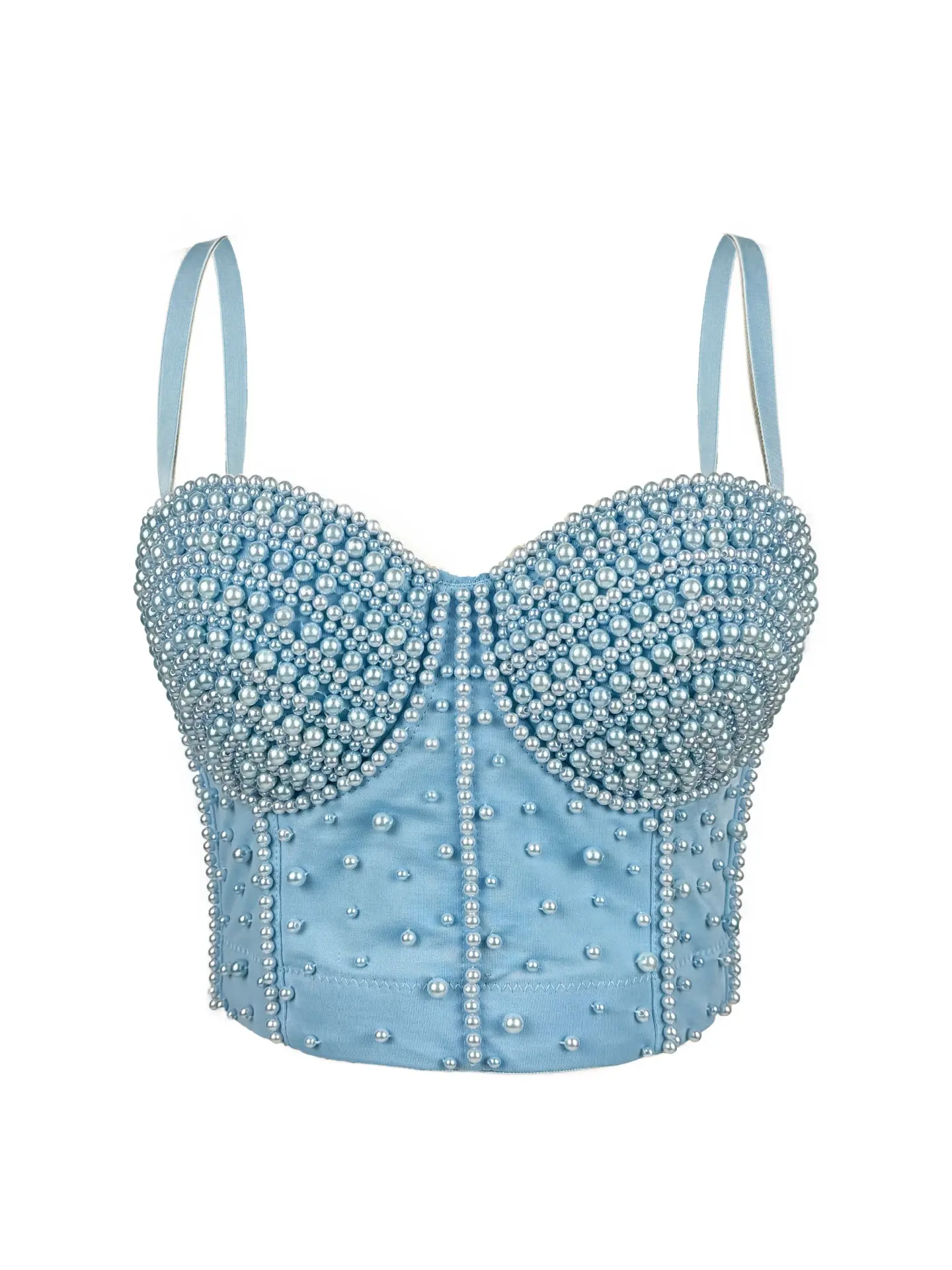 2025 New PearlTrimmed Corset Top Shaping Fishbone Bustier with Padded Cups Waist Trainer Bralette for Outerwear Shapewear Womenswear Compression Spaghetti Strap