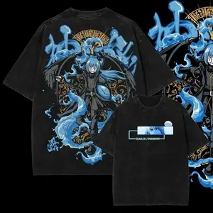 Men's Rimuru Tempest Vintage Double-Sided Short-Sleeve Fitted Casual Top, That Time I Reincarnated Slime Everyday T-Shirt