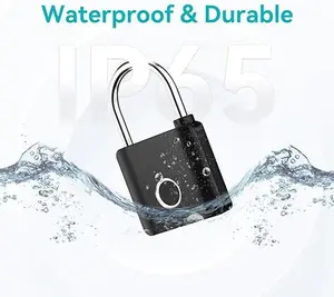 Fingerprint Padlock Weatherproof Smart Padlock with Keyless Biometric, IP65 Waterproof Electronic Combination Lock