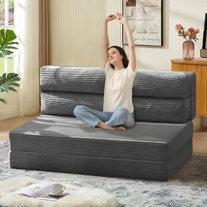Winzoo Folding Sofa Bed, Convertible Sleeper Chair with Pilow Foldable Matress, 2 in 1 Pull Out Loveseat Sofa Portable Fold Out Chair Bed Floor Couch Lounge for Living Room Bedroom