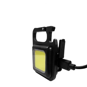 Rechargeable Keychain Flashlight 4Pack High Lumen Super Bright LED Work Light with Magnet Clip Bottle Opener for Dog Walking Car Repair Emergency Camping