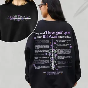 Kai Azer I Love You In Powerless Sweatshirt, Kai Azer Powerless T-Shirt, Power Women's Top, Comfort Cotton