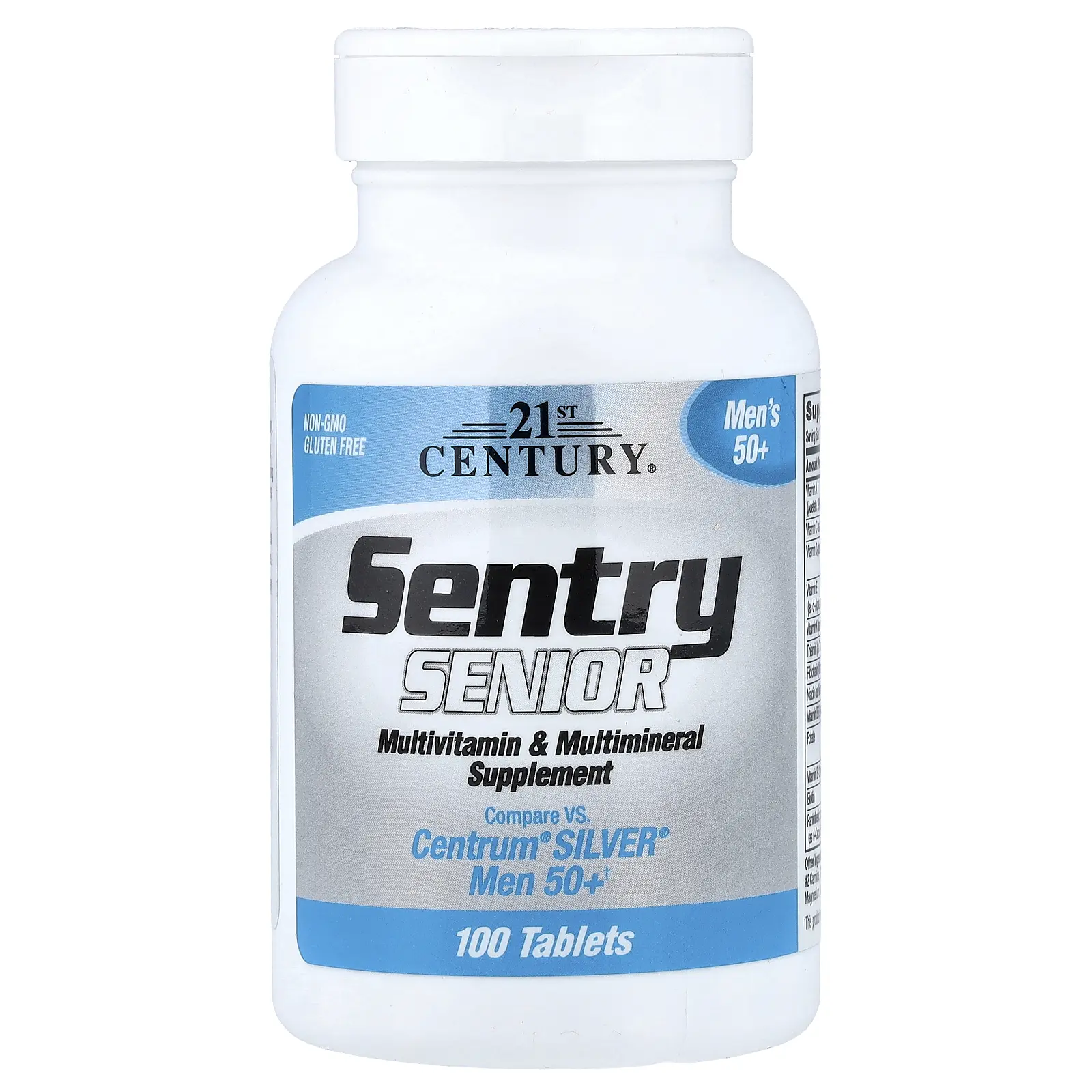 21st Century Sentry Senior, Men's 50+, Multivitamin & Multimineral Supplement, 100 Tablets