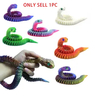 3D Printed Snake Shaped Decoration, 1 Count Colorful Flexible Snake Ornament, Decorative Figurines, Home Ornaments, Unique Gift for Home & Car & Party Decor