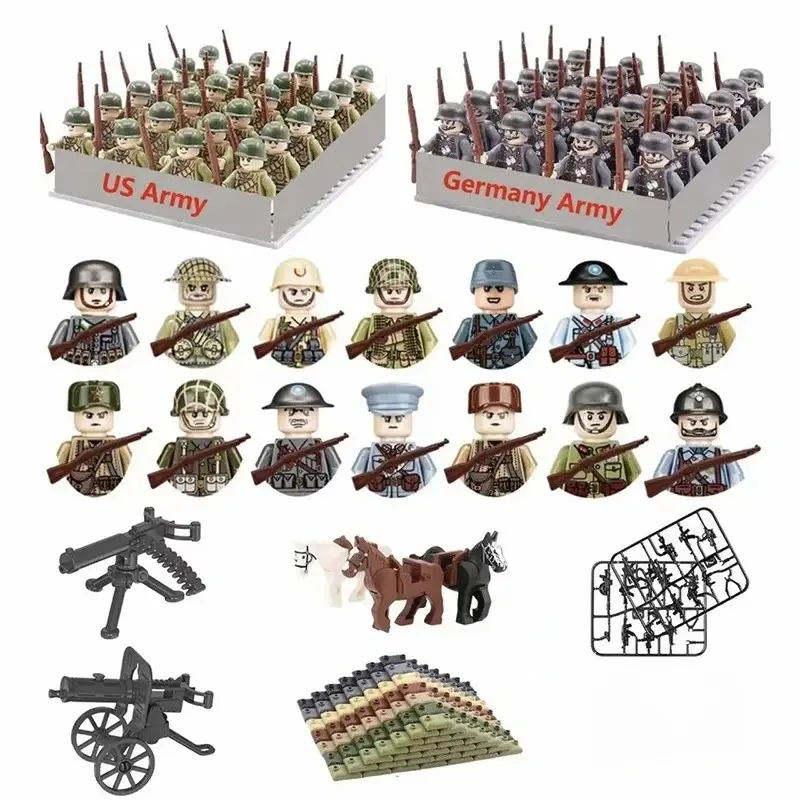 24 PCs/Batch WW2 Military Figure Toys, Small Holiday Gifts for Children