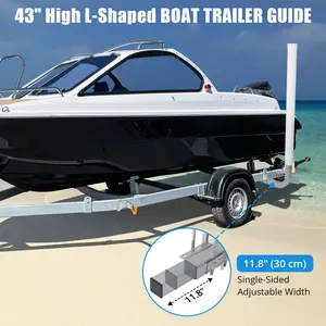 Heavy Duty Adjustable Boat Trailer Guide Poles – 40" Rustproof Galvanized Steel with PVC Covers – Easy Installation for Secure Loading – Global Fit for Ski, Fishing, Sailboats