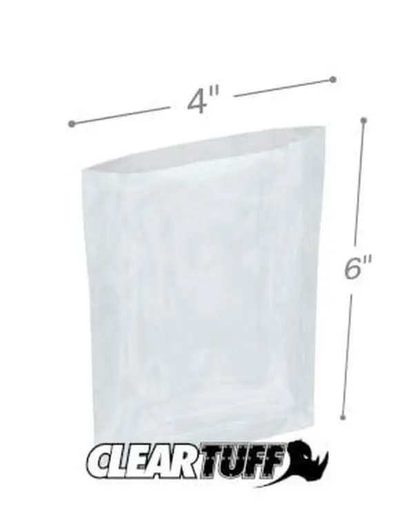 International Plastics PBM0406 Industrial Recyclable Plastic Envelopes, 4x6 in Easy-to-Use 0.0015 Gauge Poly Bags for Food Service & Hardware Protection - Case of 1000