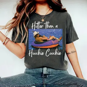 Retro Hotter Than A Hoochie Coochie Tee, Summer Vacation Tshirt Comfort Colors, Gift Music Lover T-Shirt, 90s Country Music Trendy Summer Tee