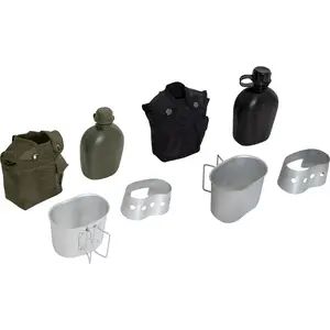 Aluminum Canteen Cup, Stove & Stand 4 Piece Kit With Canteen Cover