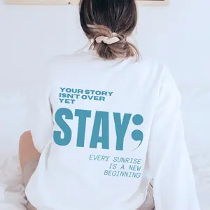 Suicide Prevention Sweatshirt, Mental Health Sweatshirt, Suicide Awareness Sweater, Semicolon Mental Health Shirt Cotton Soft