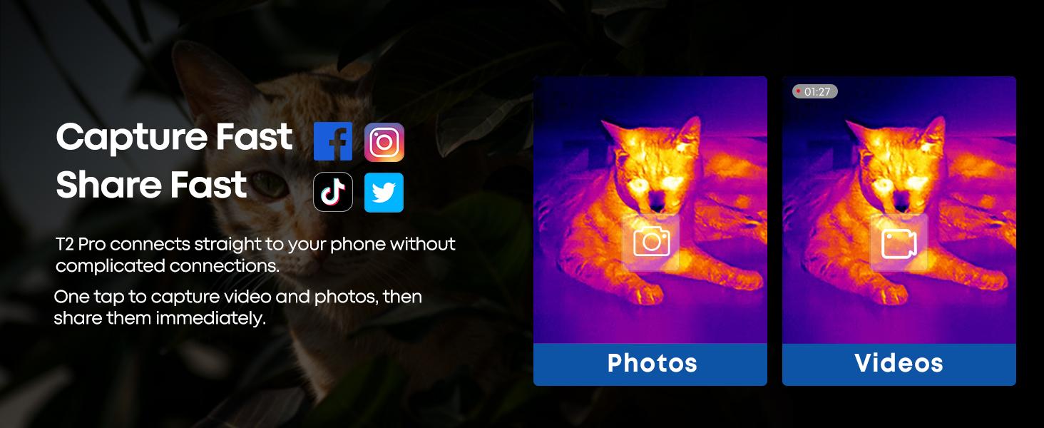 T2 Pro Thermal Monocular, 1579 Yard Night Infrared Camera with 13mm Lens,15×Zoom, iOS&Android Compatible