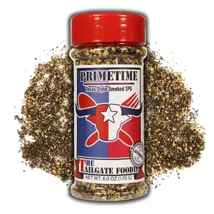 PRIMETIME The Tailgate Foodie Texas-Style Smoked SPG - Bold Smoky Flavor for Steak Brisket BBQ - 6 oz All-Purpose Seasoning for Serious Meat Lovers - Spice
