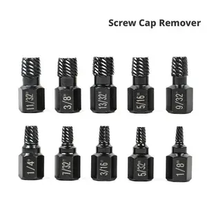 10-piece set of screw and nut extractors, damaged screw extractors, broken screw and hex bolt removal tools