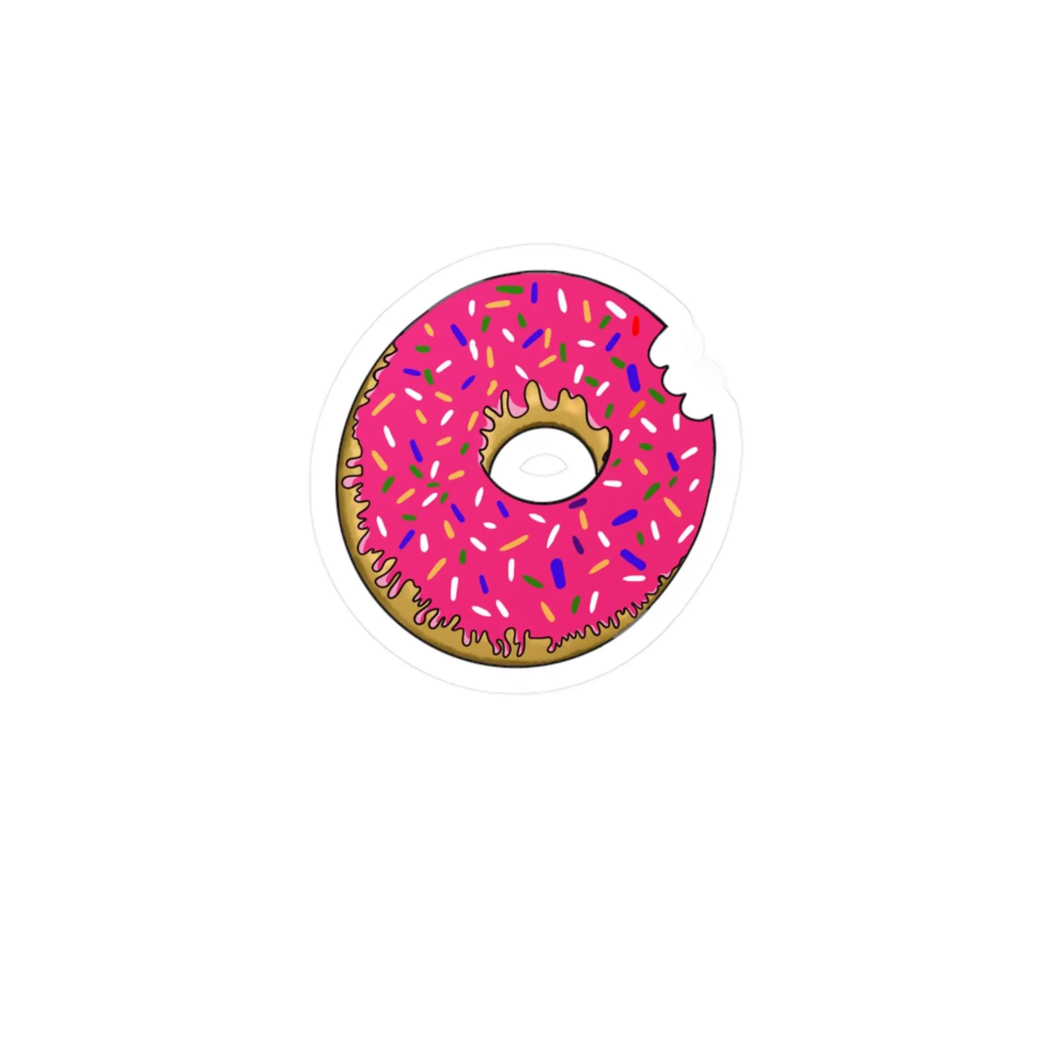 Pink Donut Vinyl Sticker, Fun Foodie Decal