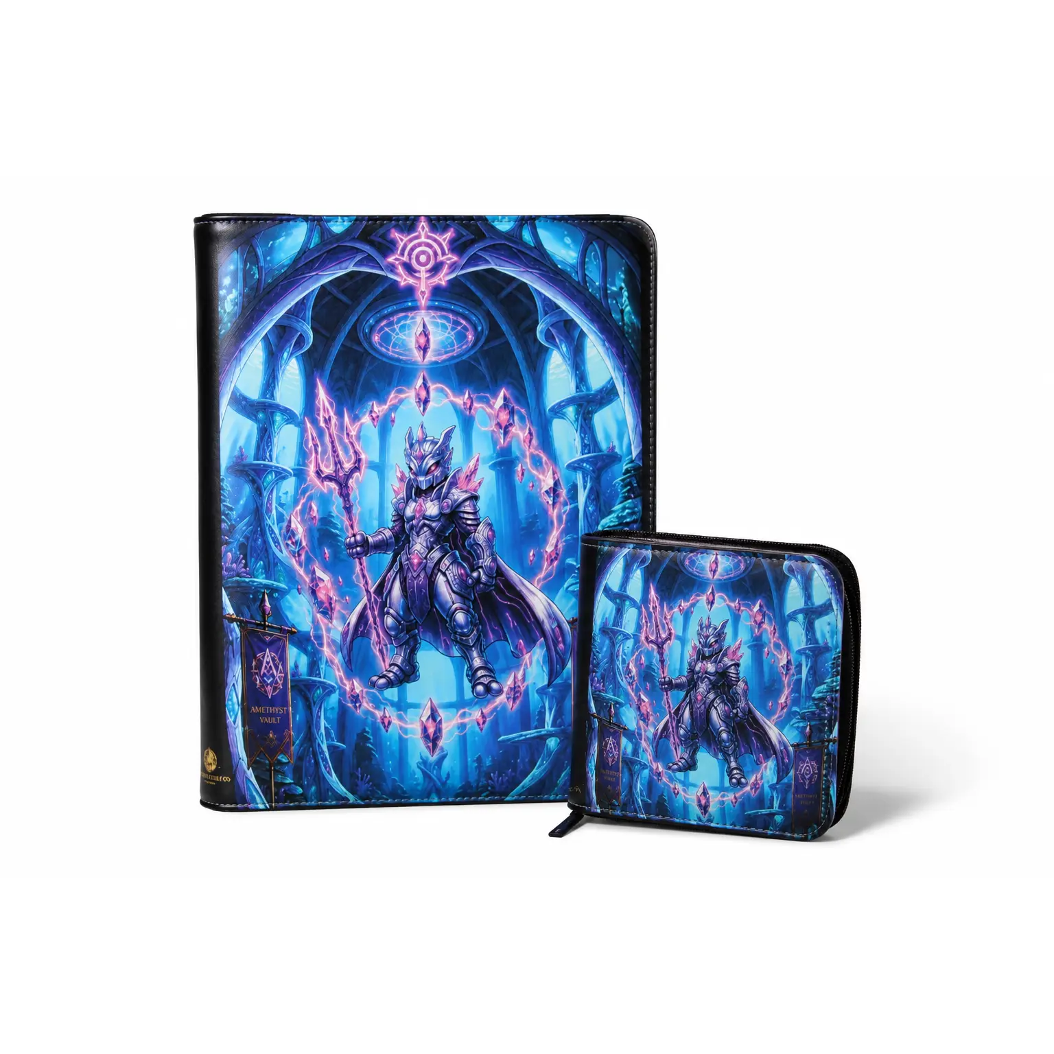 2-Piece Trading Card Binder Bundle – Large Card Binder + 20-Pocket Mini Toploader Binder – Choose Your Design
