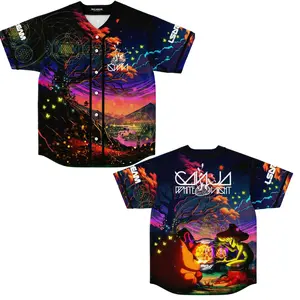 Print 3D Ganja White Night & LSDream Baseball Jersey, Baseball Jersey EDM Festival Family Gift, 420 Lover Graphic Shirt, Gift For Jersey Fan EDM Electronics Music
