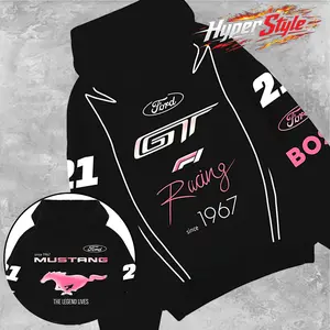 HyperStyle.Clothing - Ford Mustang F1 Hoodie Racing Biker MotorCross Motorcycle Retro Vintage Streetwear motocross graphic tee, hyperbike racing t-shirt, bold sport art, 100% cotton