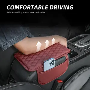 Complete Car Accessories Suit: Central Console Armrest Pad, Double Hook Rear Seat Organizing Box, Foldable Trash Can with Lid-Durable and Universal Car Organizing Box, Make Your Driving More Clean and Comfortable