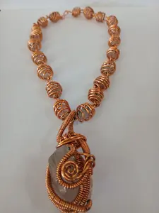 Copper Rose Quartz Necklace and Pendant Jewelry