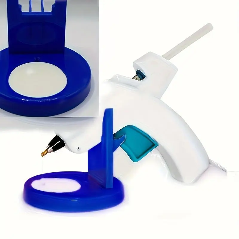 Plastic Hot Glue Gun Holder with Sturdy Base - Organizer for Craft Tools, DIY Supplies, and Home Repair Accessories, White and Blue Design, Durable PP Material, Craft Tool Organizer | Sleek Design | Durable Plastic, Glue Gun Accessories