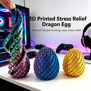 Fun 3D Printed Dragon Egg Spinning Fidget Toy Stress Relief Stretchable Deformable Sensory Fingertip Toy for Adults Kids Gifts