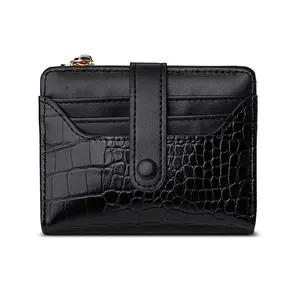 BIGWIG Women's Waterproof Plain PU Leather Small Bifold Wallet - Multi Card Slots, Front Pocket, Zipper Coin Pocket, ID Window