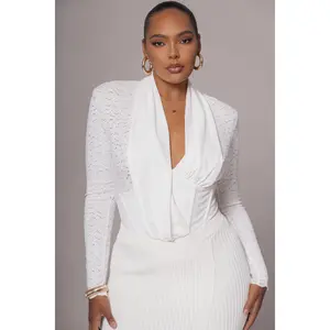 White Lace Corset Bodysuit