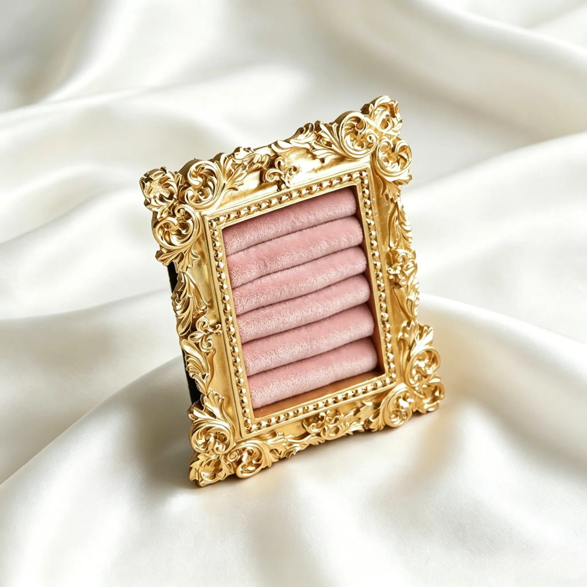 MellowAbode|Pink Wedding ring display frame, Flat lay ring holder frame,Elegant ring stand wedding