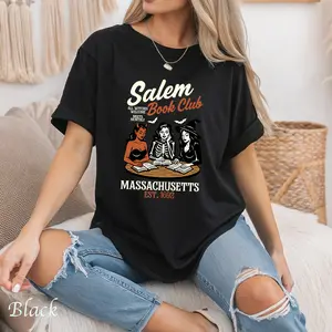 Witch Salem Book Club Tee, Unisex Halloween Shirt, Literary Group Tee, Cute Casual Shirt, Spooky Halloween Apparel, Fall Fashion Must-Have