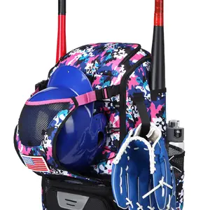 Baseball Bag for Teens Adults, Lightweight Baseball Bat Backpack with Shoe Compartment, Large Main Compartments for Helmets, Training