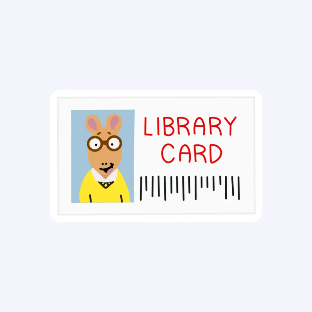 Library Card Arthur Sticker