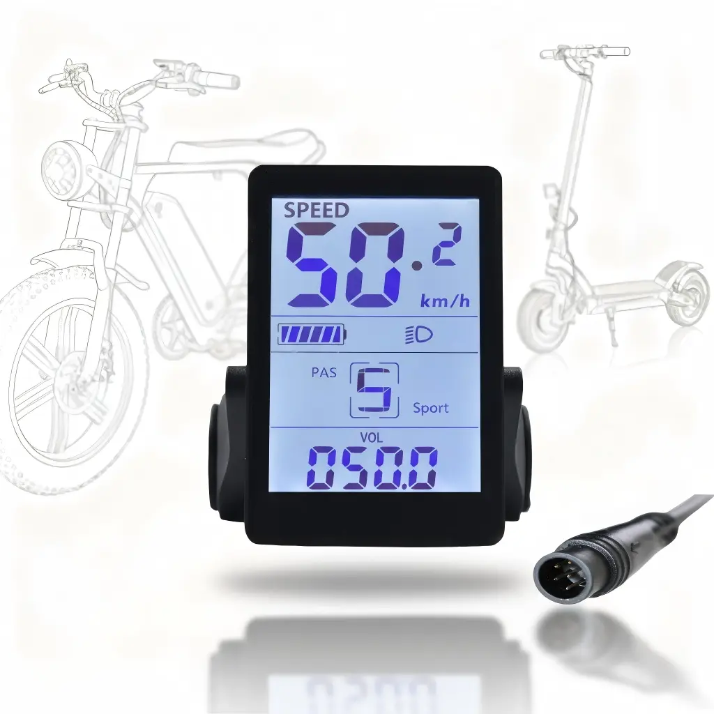 M6h 6pin Waterproof Interface LCD Wired Display, E Bikes Accessories, Compatible with Ebike, Electric Bicycles and Scooters, Uart 2 Protocol, No Ca Prop 65 Warning