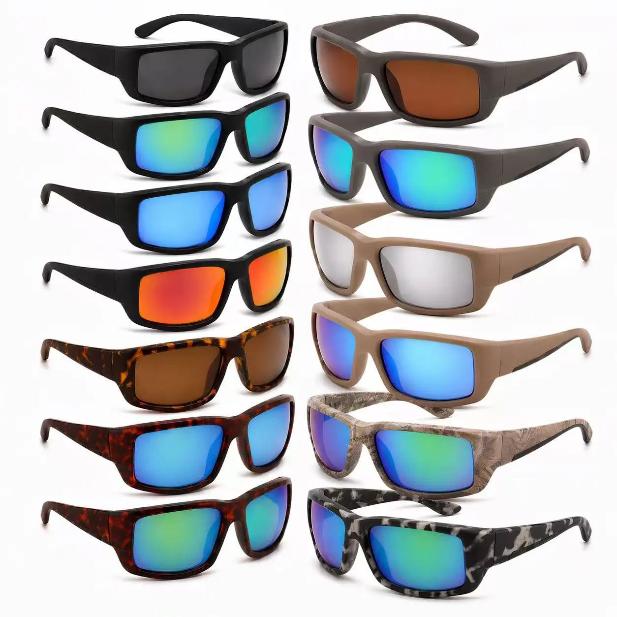 C Rock-Green Polarized Sunglasses Rectangular Sunglasses For Men And Women