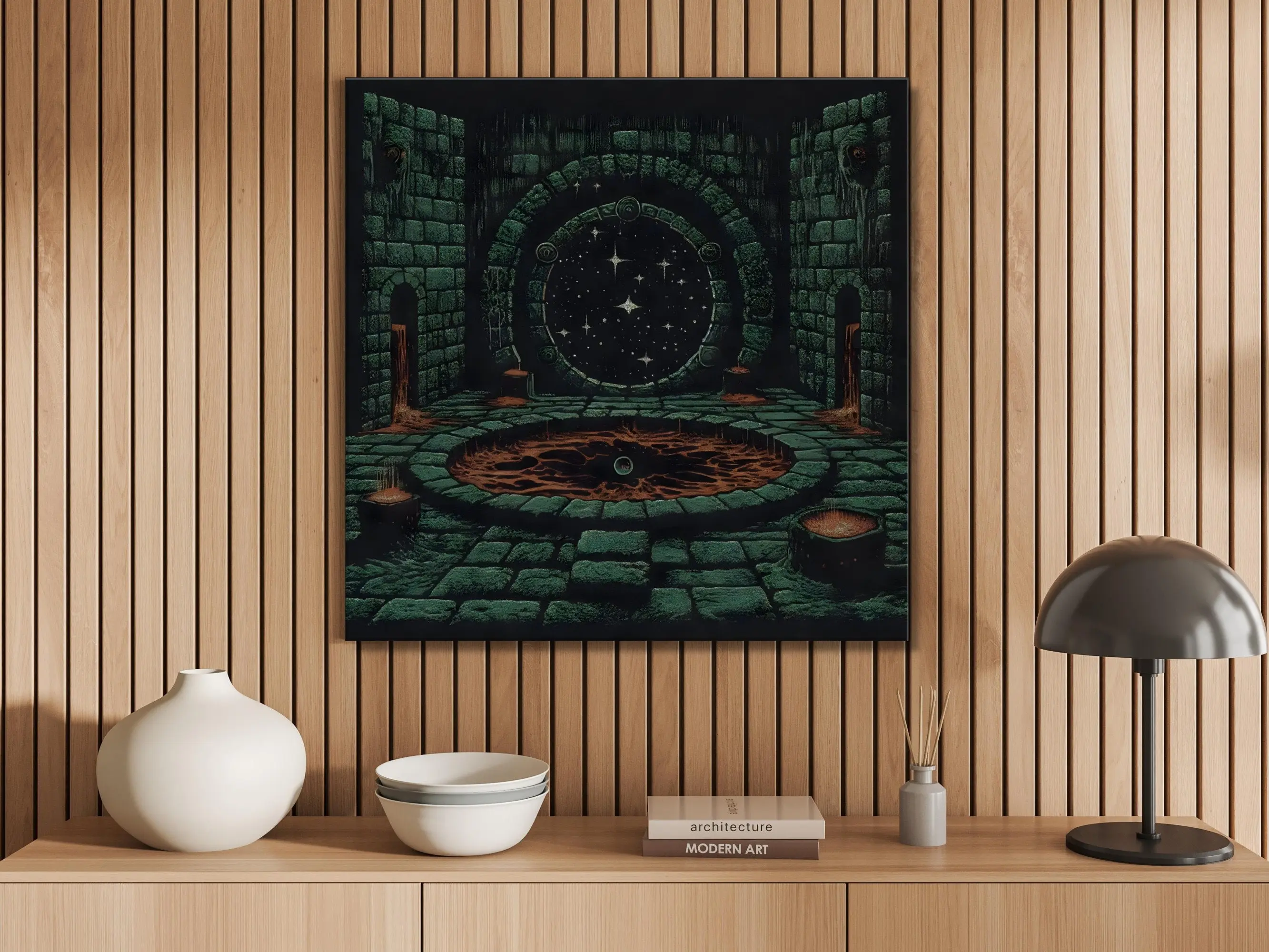 Minecraft Art| "The End Portal" | Framed Canvas | Dark Fantasy | Minecraft Poster | Minecraft Art | Minecraft Decor | Minecraft Print