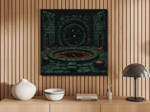 Minecraft Art| "The End Portal" | Framed Canvas | Dark Fantasy | Minecraft Poster | Minecraft Art | Minecraft Decor | Minecraft Print