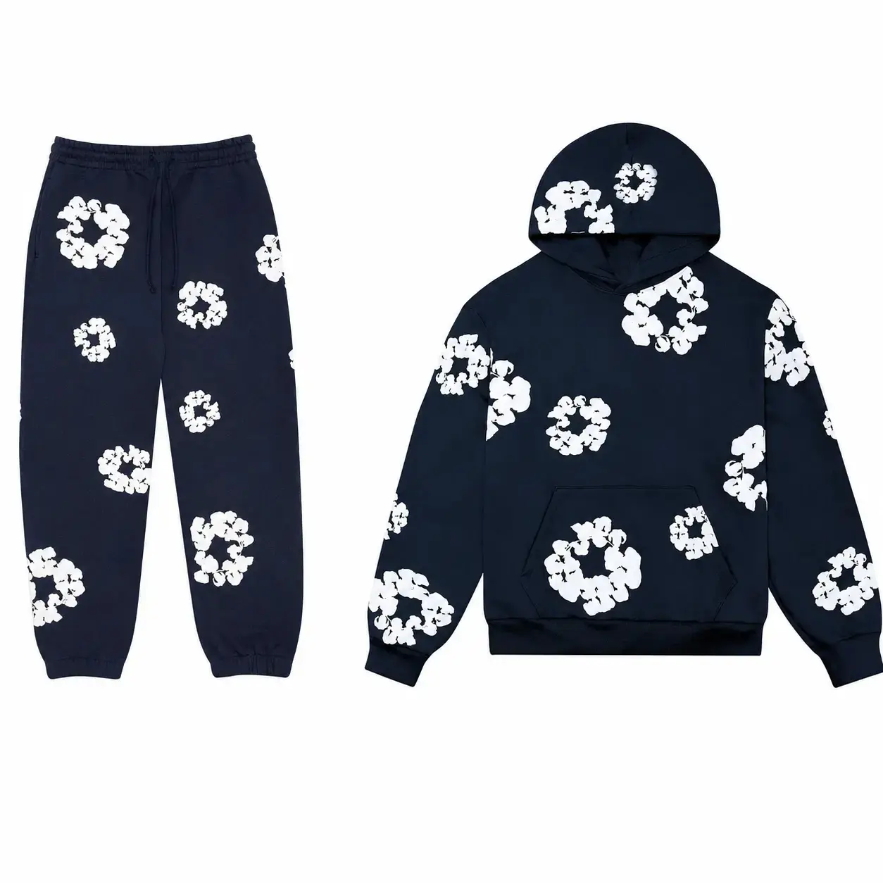 Men's Oversized Round Neck Long-Sleeve Cartoon Shark Print Knit Pullover, Harajuku Hip Hop Style Loose Top