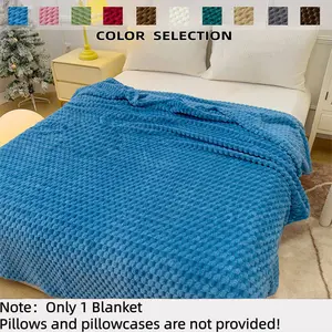Soft Bubble Fleece Flannel Blanket, Luxury Air Conditioning Blanket, Skin-Friendly, All-Season, Large Size