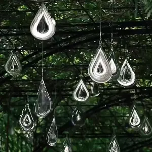 Mandala Wind Chime 3D Rotating Nordic Garden Hanging Decoration Water Drop Entryway Wind Chime, Decorative Outdoor Ornament