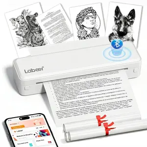 LABEER Wireless Portable Printer - For Travel，Bluetooth Thermal Printer Supports 8.5"x11" US Letter, Legal, A4 & A5 Paper | Inkless Mobile Printer for iOS, Android, Laptop | for Office, Car, Home