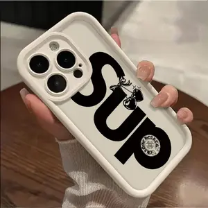 Black Cherry Letter Vibe Phone Case for iPhone 17 AIR 17 PRO 16 PRO 15  PRO MAX  14 PLUS 13 PRO 12 11 PRO XS MAX X XR Plus Shockproof Protective Cover Full Protection Anti-Drop, Tpu