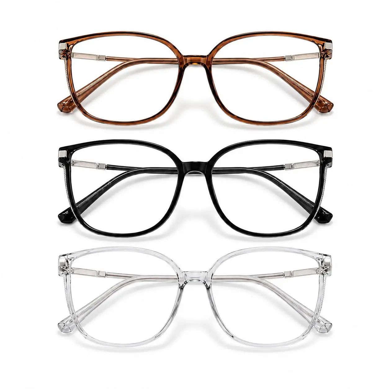 2-in-1 Photochromic Non-Prescription Reading Glasses, Indoor Clear & Outdoor Darkening Readers, Blue Light Filter, UV Protection, Lightweight Square Eyewear for Outdoor Fun