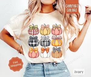 Fall Pumpkin Shirt Comfort Colors, Womens Fall Pumpkin Shirt, Womenswear Oversized Crewneck