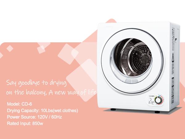 Euhomy 110V Portable Clothes Dryer 850W Compact Laundry Dryers 1.5 cu.ft Front Load Stainless Steel Electric Dryers Machine with Stainless Steel Tub for Apartment,RVs,Dorms,White Easy Control Euhomy 110V Portable Clothes Dryer 850W Compact Laundry Dryers 1.5 cu.ft Front Load Stainless Steel Electric Dryers Machine with Stainless Steel Tub for Apartment,RVs,Dorms,White Easy Control