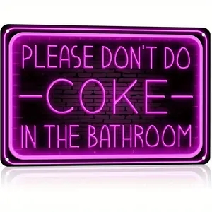 1PC 2D Plane Humorous Bathroom Sign Humorous Bathroom Wall Decoration Please Do Not Smoke in the Bathroom Coco Sign Wall Art Metal Iron Sign Signage 8x12inch