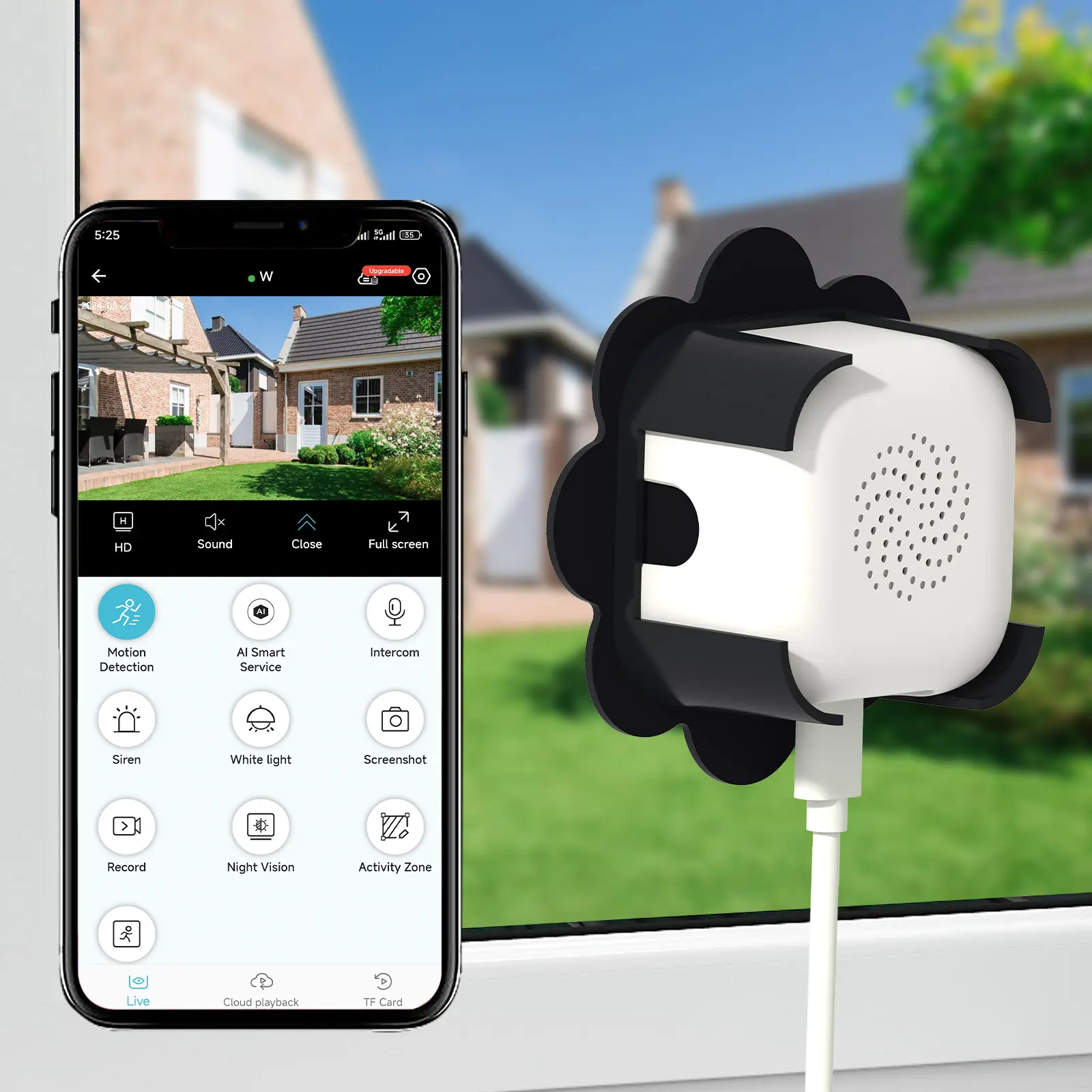 BEENOCAM 2.4Ghz Wi-Fi Wireless Indoor Home Security Camera - Magnetic Stick-on Glass Mount, Micro SD Support, Night Vision Capability