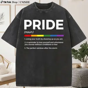 Gay Pride Definition Printed T-Shirt in 100% Cotton Washed Fabric